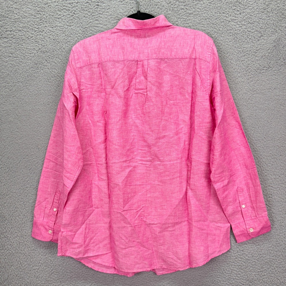 Banana Republic Shirt Mens Large Pink Linen Blend Preppy Office Business Beach - Picture 3 of 10